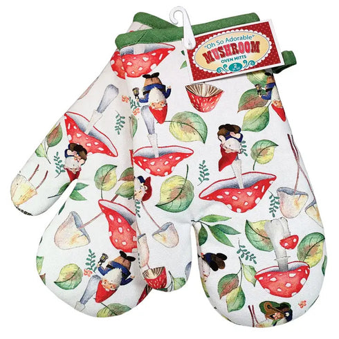 OVEN MITT SET MUSHROOM